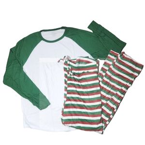 Pajamas Sleep Set George Men's Medium Soft Pants Pockets Green Red Holida…